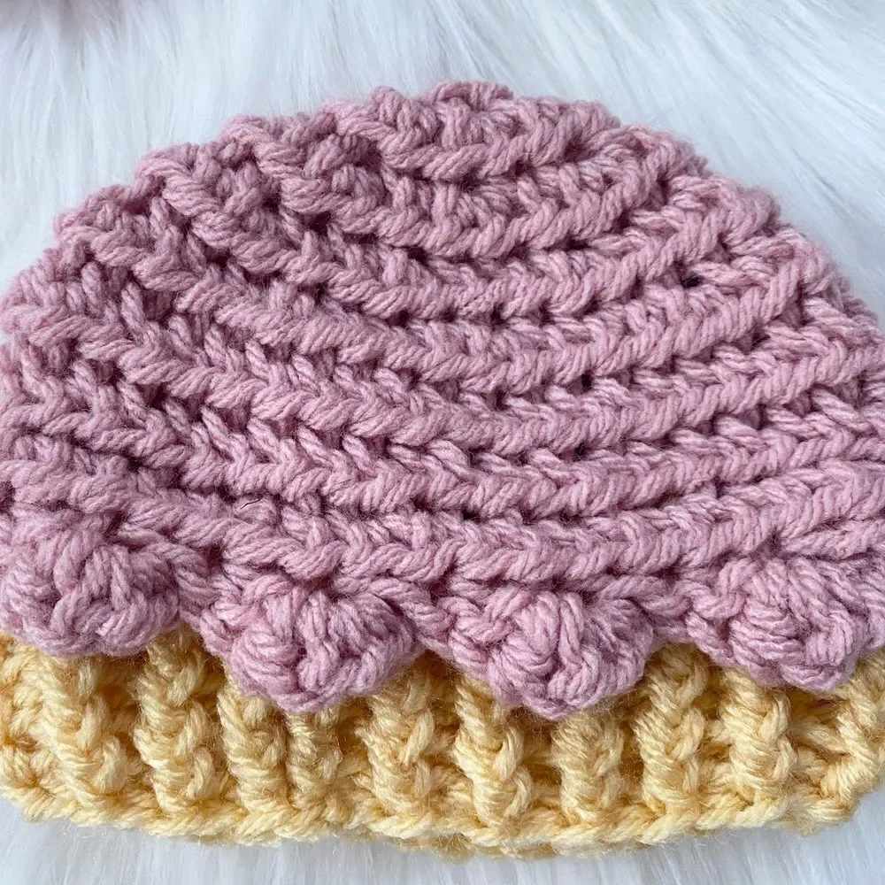 Set of 3 Baby Girl Crochet Hats Punk Yellow